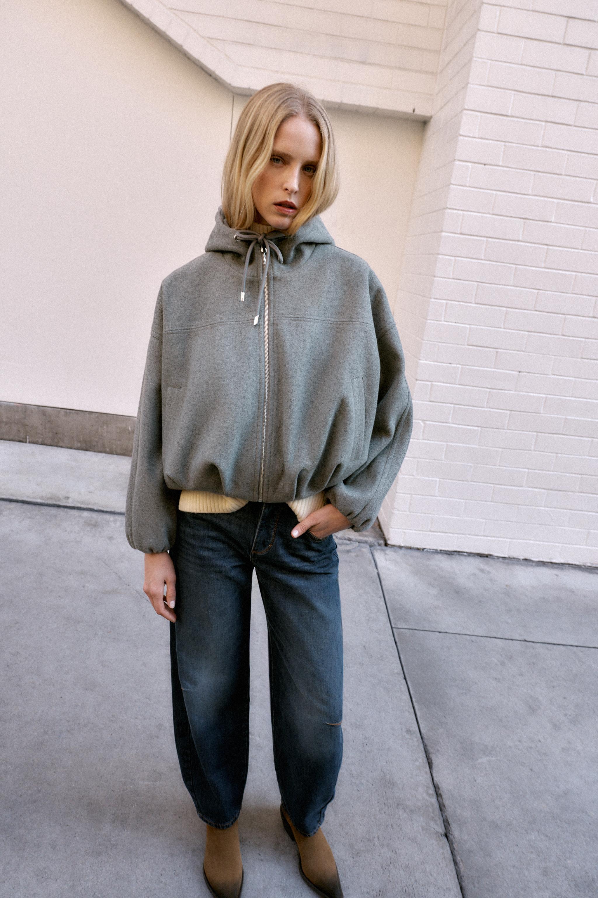 BLOUSON BOMBER OVERSIZE À CAPUCHE SOFT